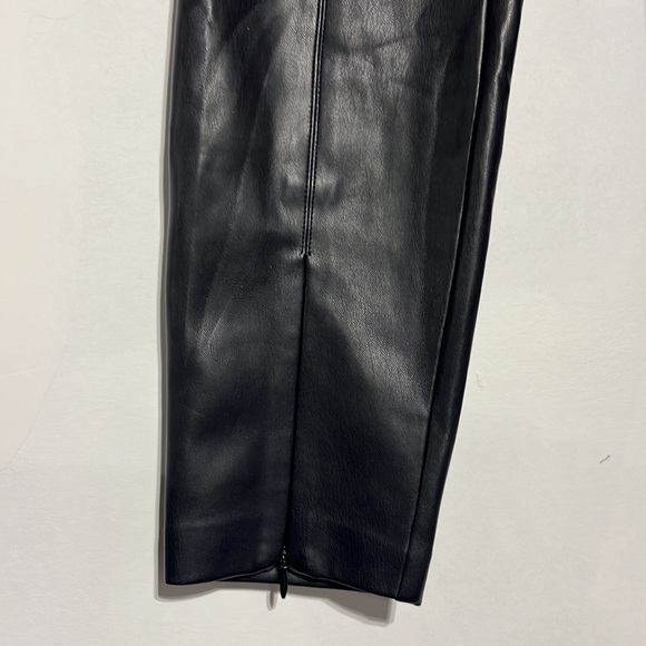 ZARA Black Faux Leather Leggings Size Large - Picture 3 of 9